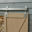 Kit herrajes puerta granero 6.6ft riel corrediza plateada