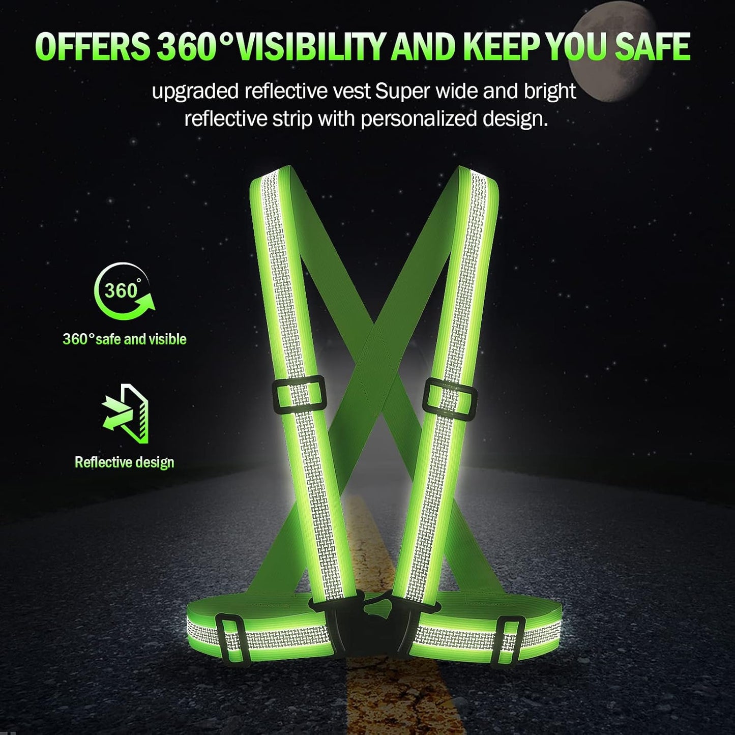Chaleco reflectante para correr ciclismo motocicleta pack 2