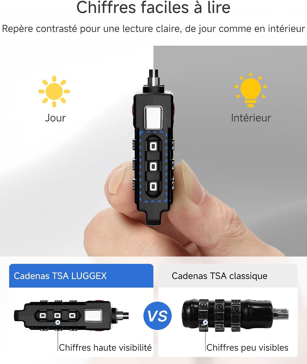 Cerraduras TSA para maleta Negro Pack 4