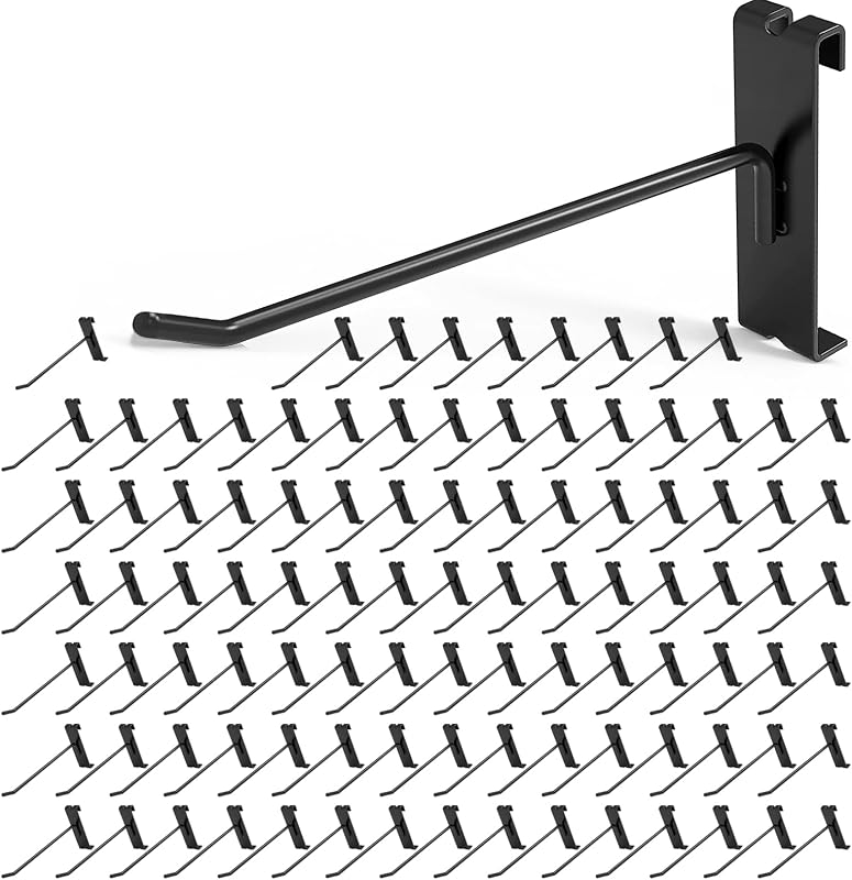 Ganchos rejilla 6pulg 50uds para pared negro