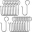 240 Pzas Ganchos Metal Forma S para Pista Cortina Techo Plata