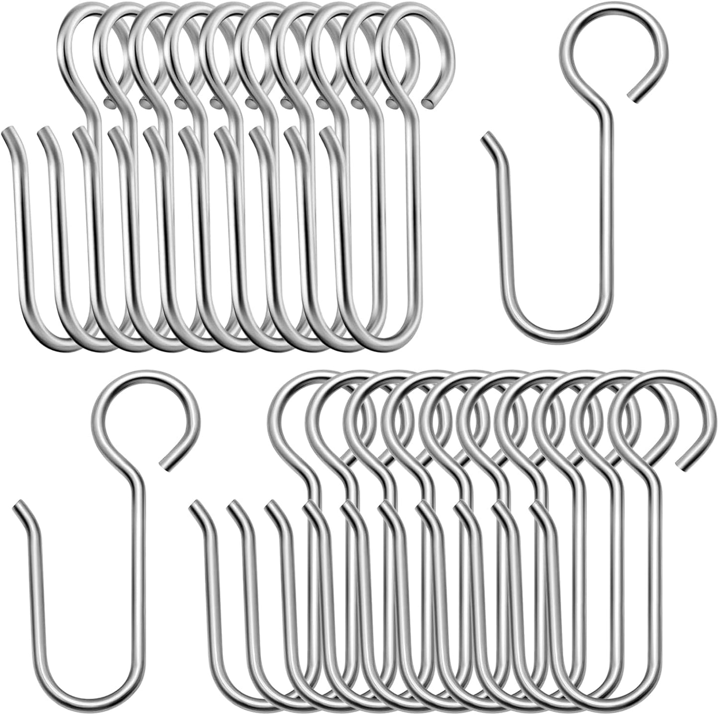 240 Pzas Ganchos Metal Forma S para Pista Cortina Techo Plata