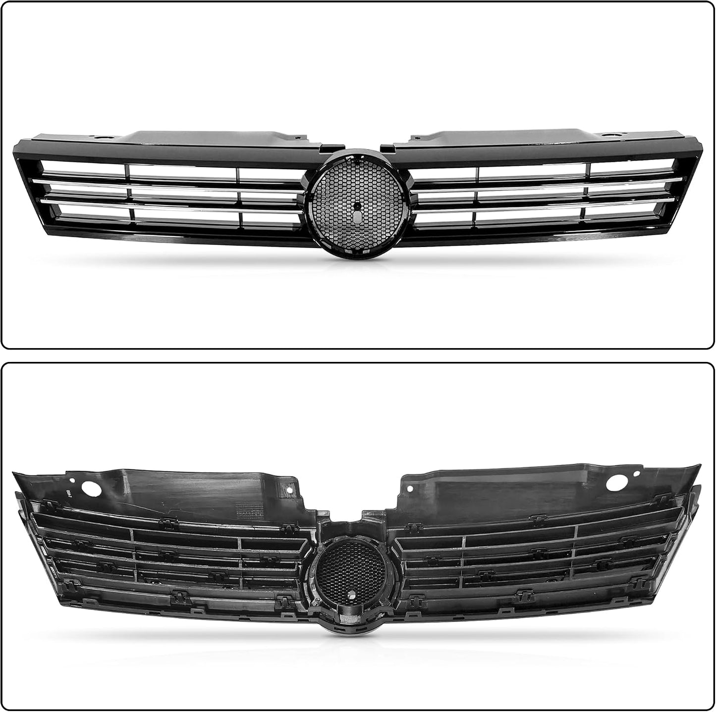 Rejilla delantera malla negra cromada VW Jetta MK6