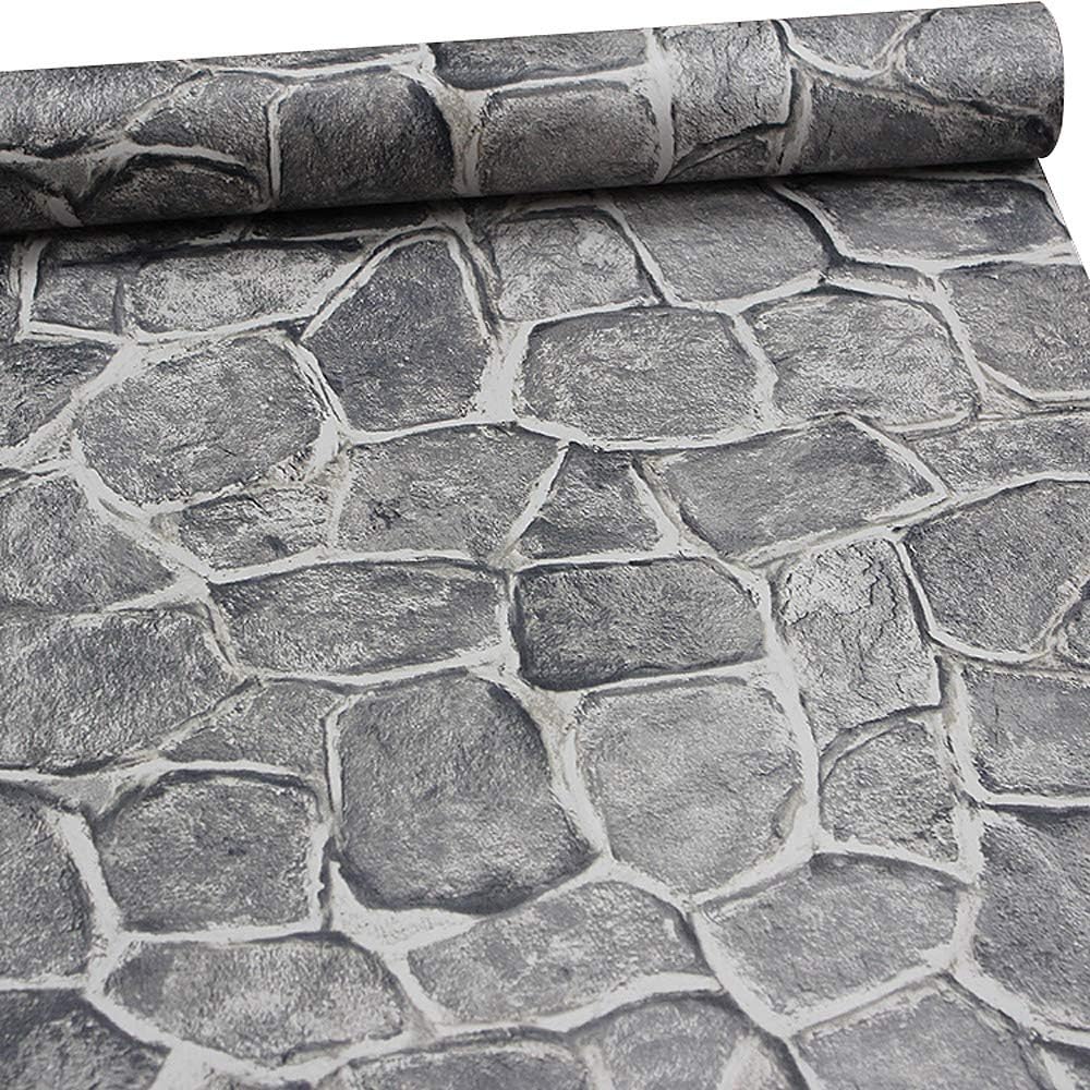 Papel tapiz castillo 17.7x197pulg autoadhesivo gris oscuro
