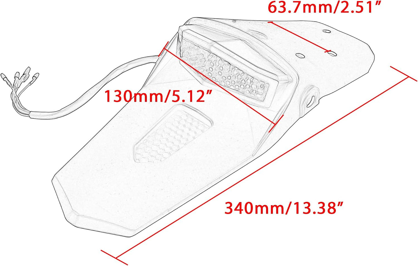 Luz trasera LED señal giro freno motocicleta rojo