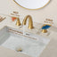 Grifo baño dorado cepillado 3 orificios con desagüe y