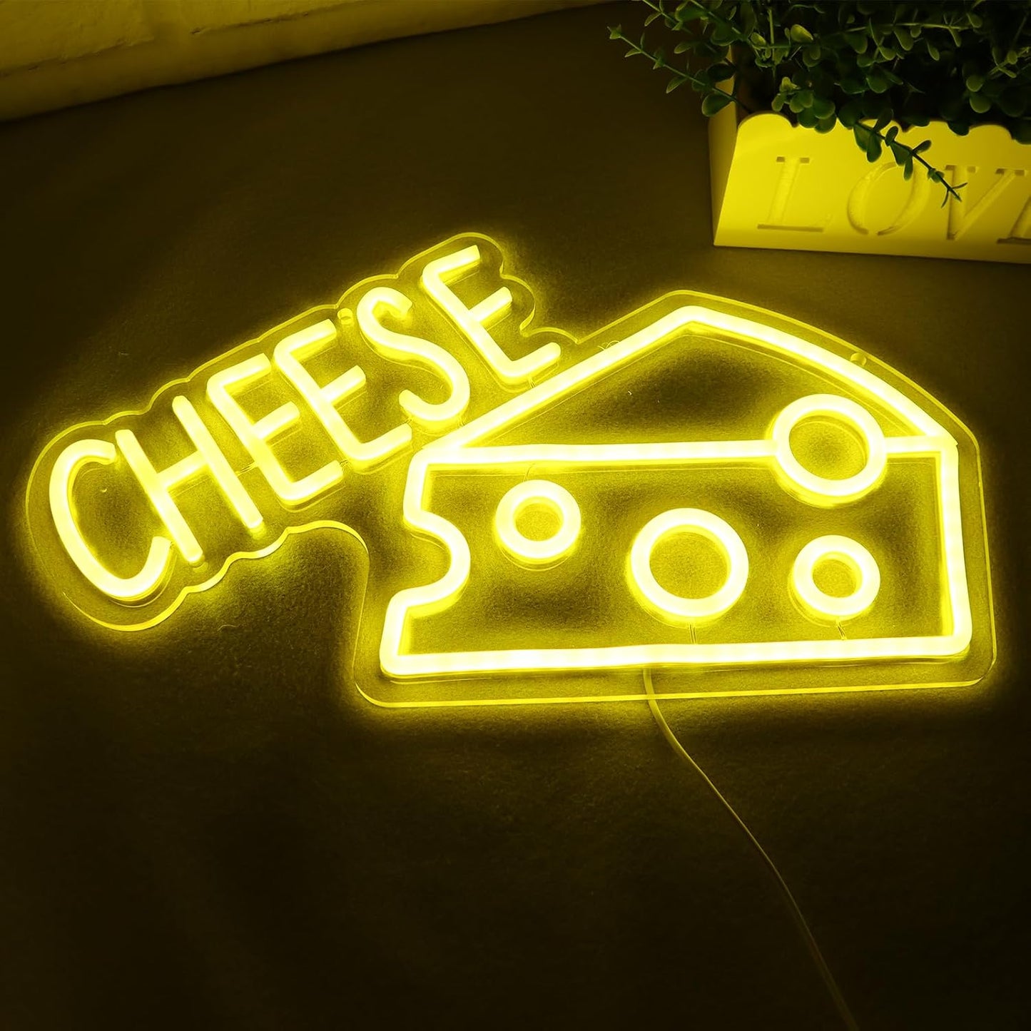 Letrero neón queso luces led para pared tienda panadería