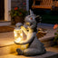 Estatua dragón bebé solar para jardín y hogar