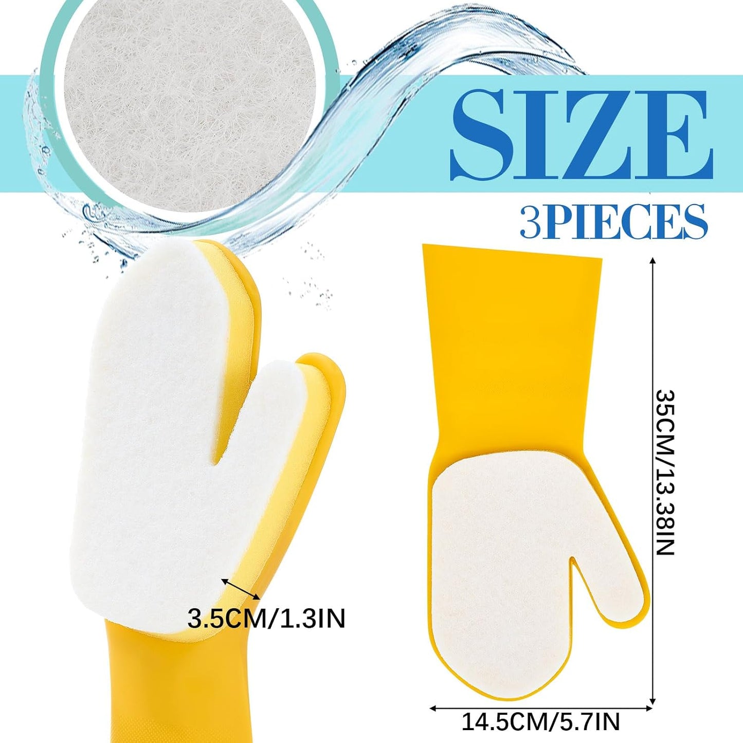 3 Guantes Látex Impermeables para Piscina y Spa