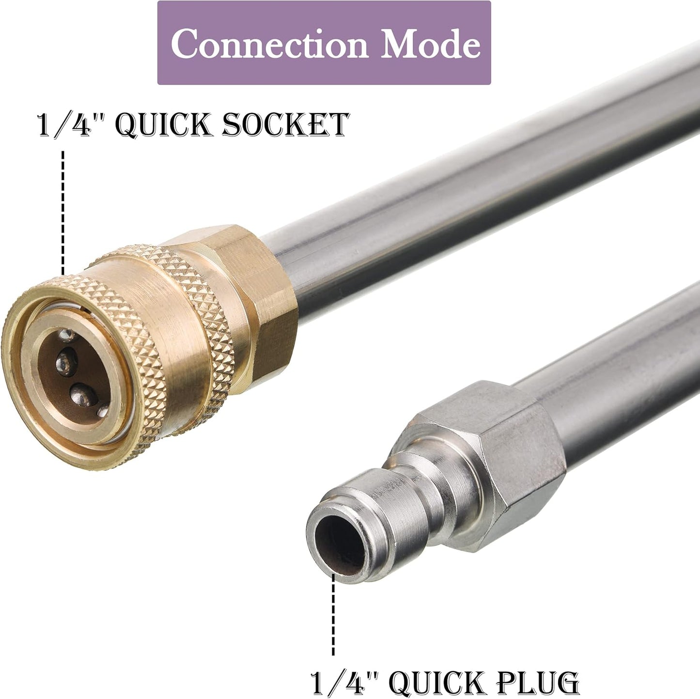Varita extensión lavadora 17" conexión 1/4" 4000PSI set 2