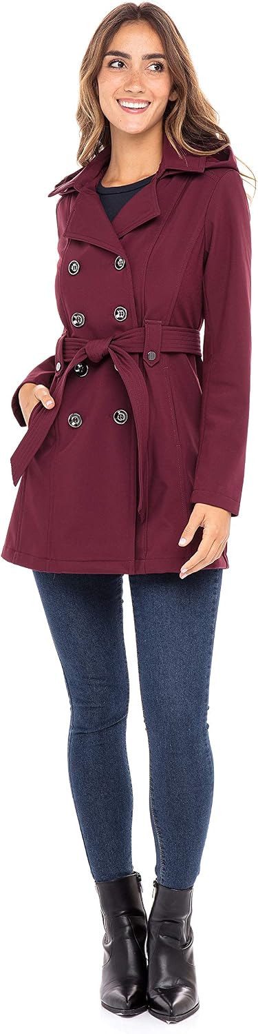 Gabardina mujer con capucha desmontable suave