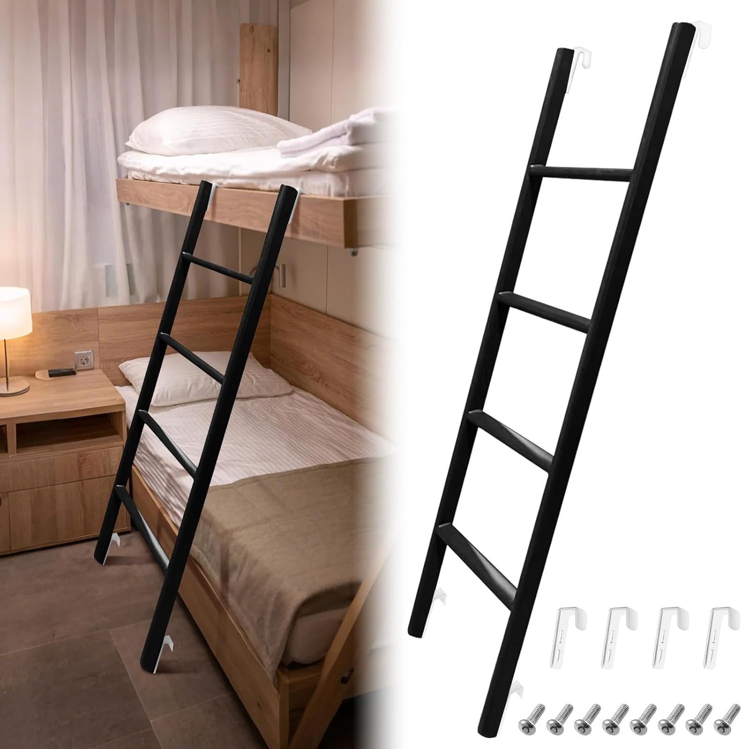 Escalera litera caravana 55pulg metal resistente 330lb