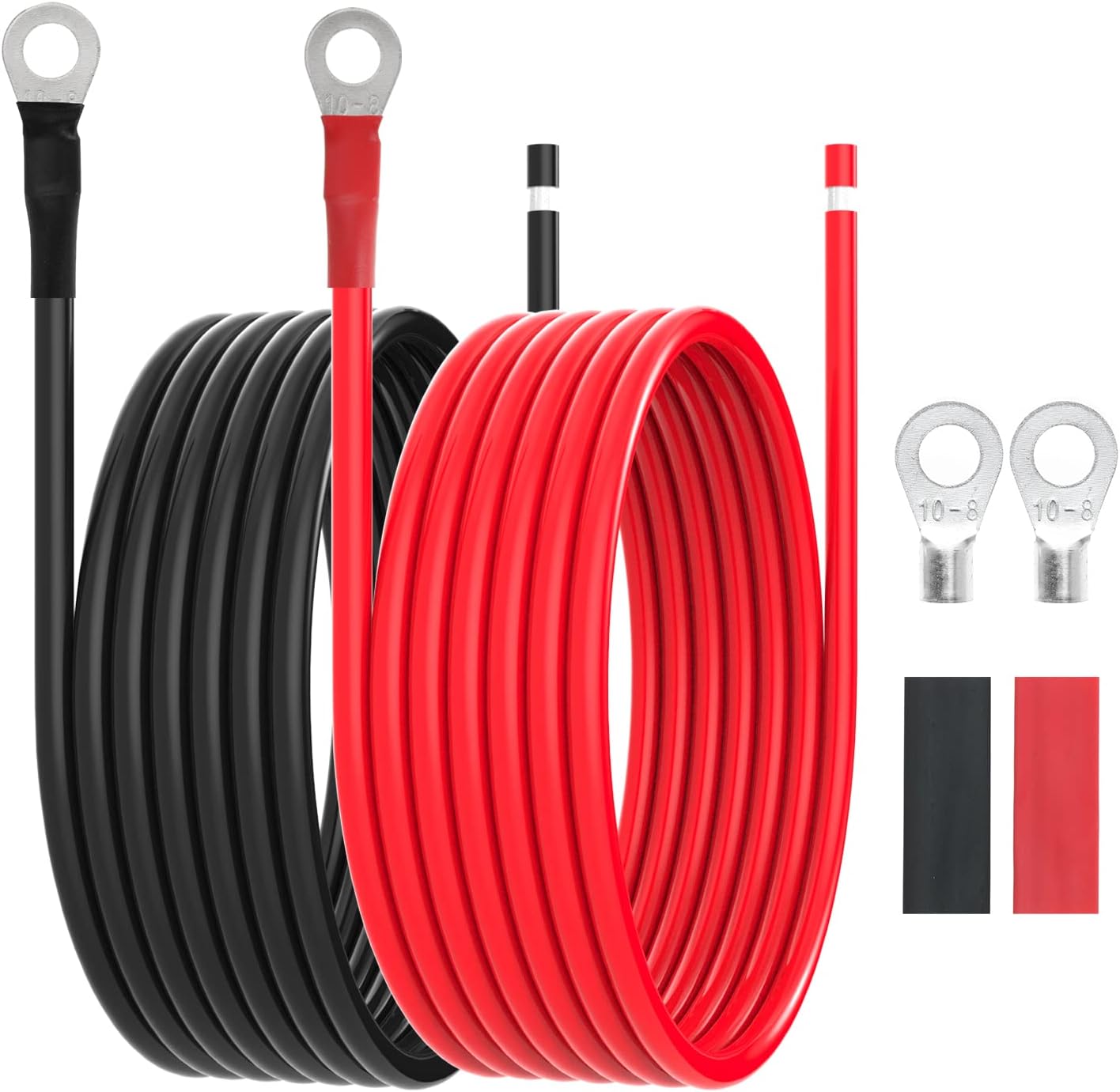 Cable batería 8AWG 10pies cobre estañado con lengüetas 5/16"