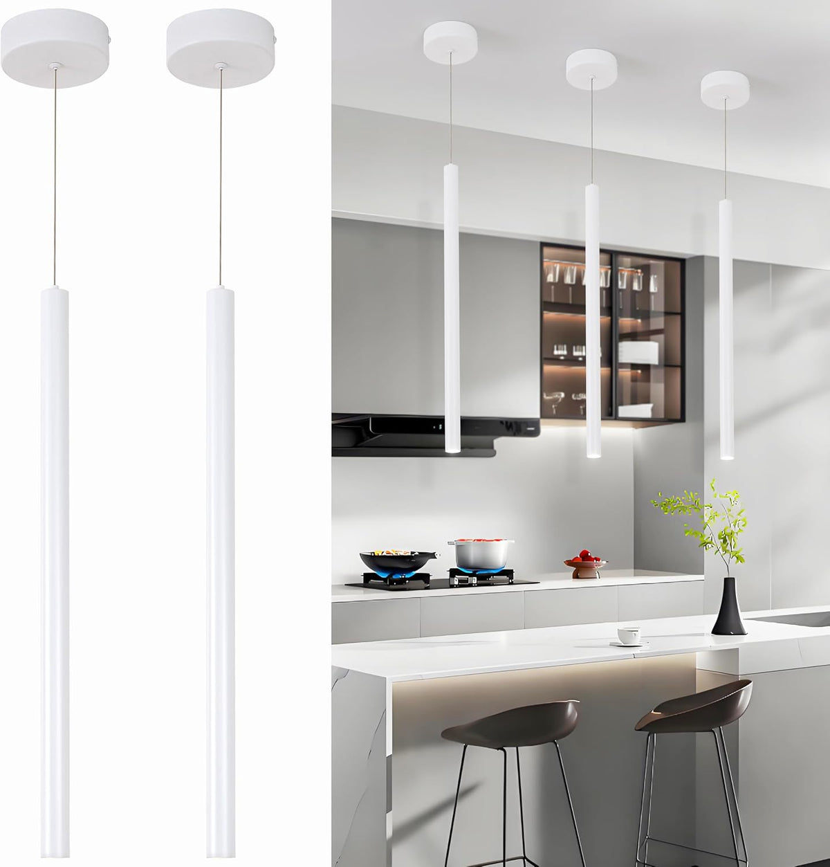 Lámpara colgante LED moderna 3 luces para cocina comedor