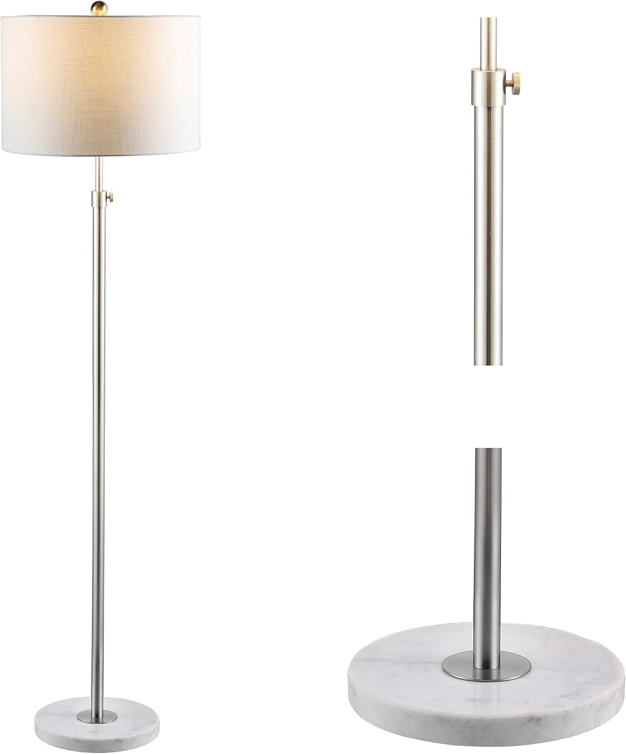 Lámpara pie LED ajustable mármol blanco 66pulg sala