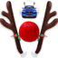 Kit astas reno cascabeles nariz roja decoración coche Navidad