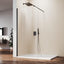 Puerta ducha vidrio templado 28x74pulg sin marco negro mate