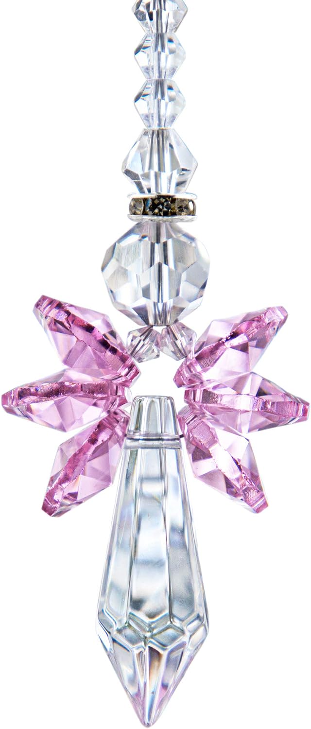 Atrapasoles cristal ángel guardián decoración hogar rosa