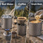 Taza titanio acampar 25oz con tapa asas plegables