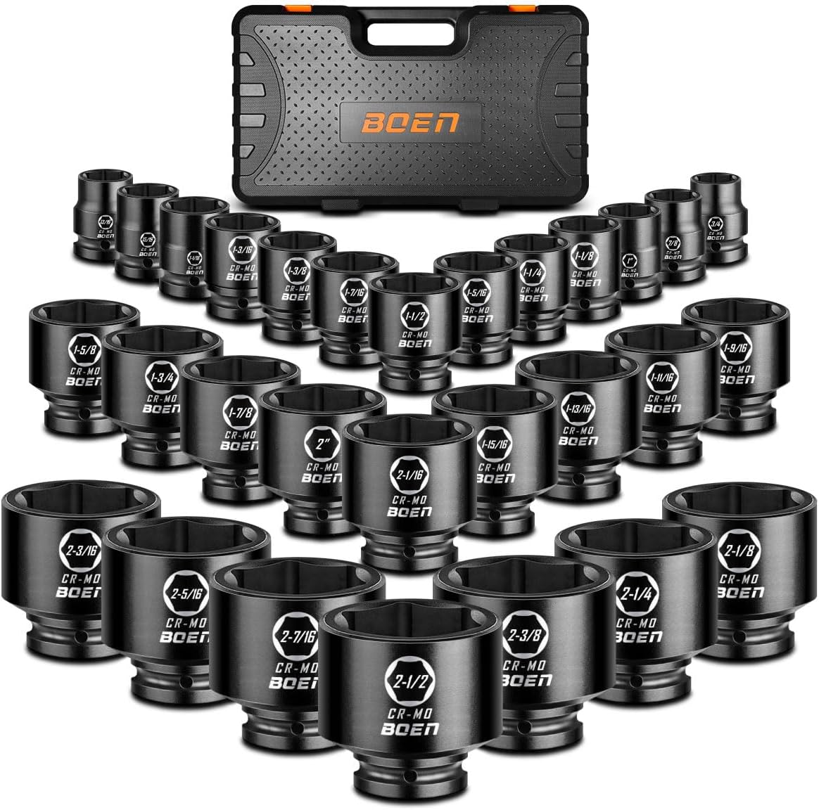 Set 29 Pzas Llaves Impacto SAE 3/4pulg Estuche