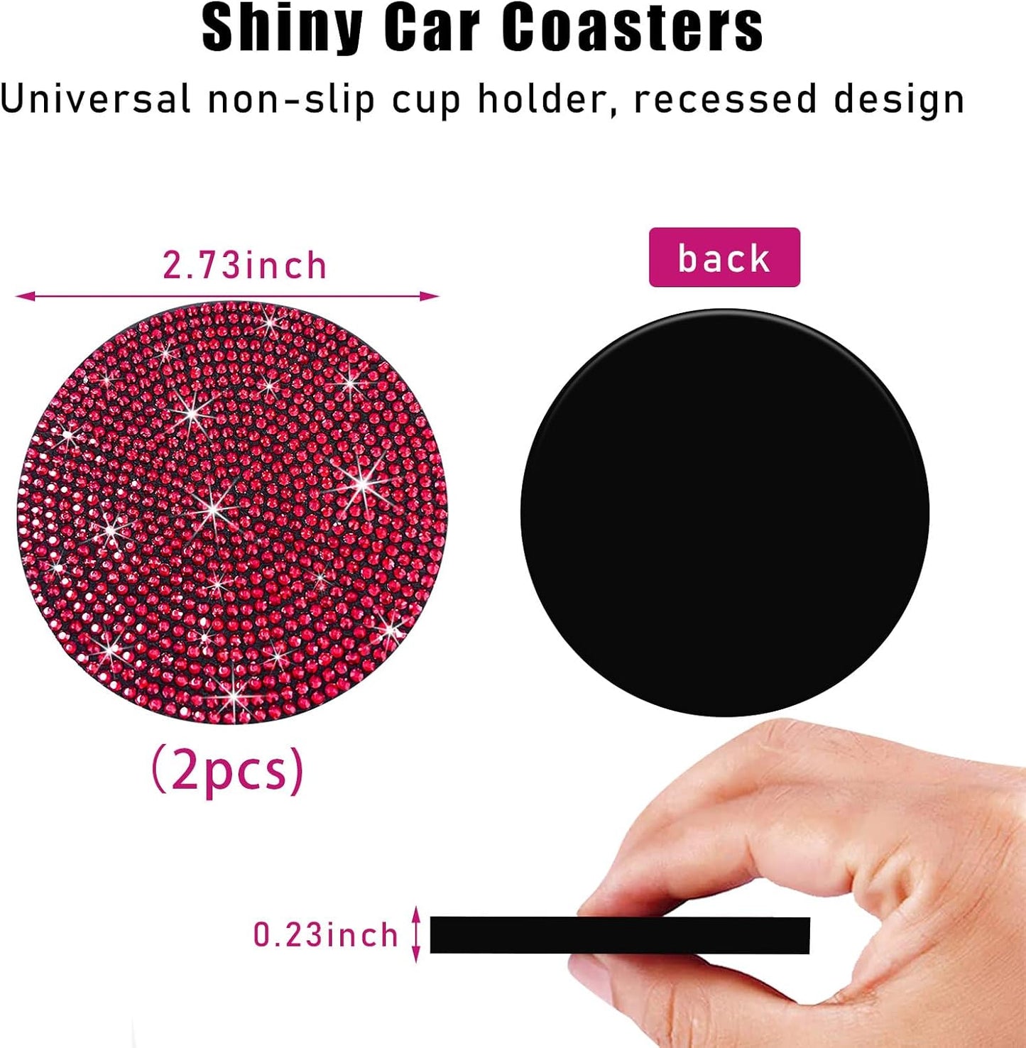 2 Tapetes Auto con Cristales Strass Antideslizantes