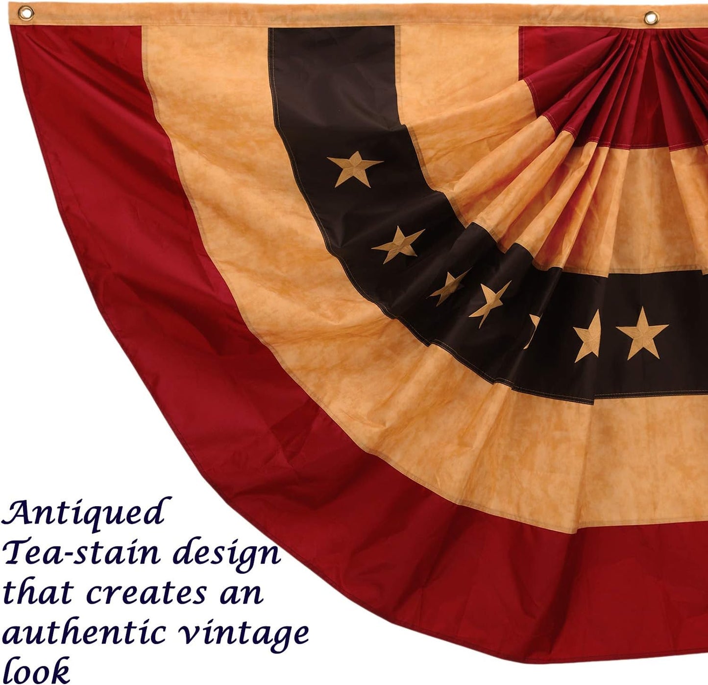 Bandera plisada nailon 1.5x3ft rayas patrióticas estrellas