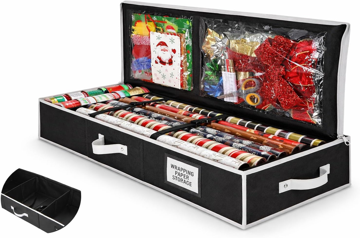 Organiz. papel regalo cinta debajo de cama 40x14pulg