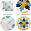 4 Fundas Almohada Impermeables Estampado Floral 18x18" Azul
