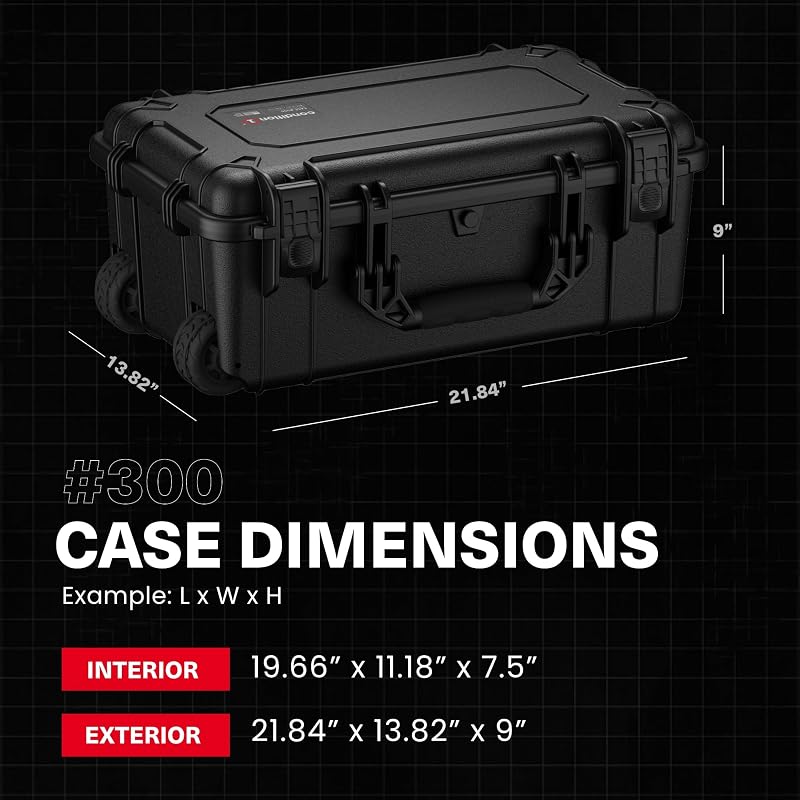 Funda rígida impermeable 22" con espuma para cámara táctica