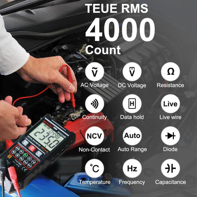 Multímetro TRMS digital automático NCV resistencia