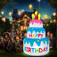 Decoración inflable cumpleaños 4ft con luces LED