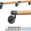 Pasamanos madera 60pulg escalera barra metal antiderrap