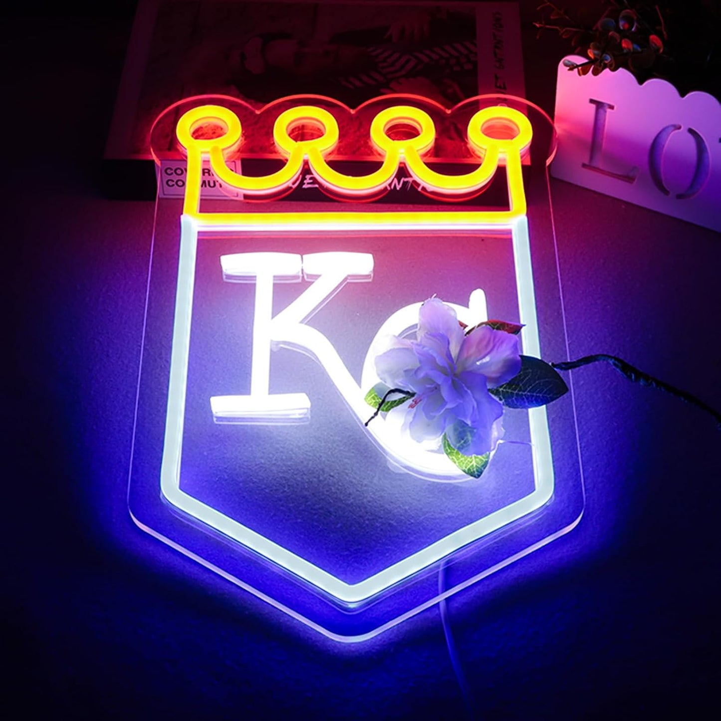 Letrero neón béisbol con luces LED para bar dormitorio