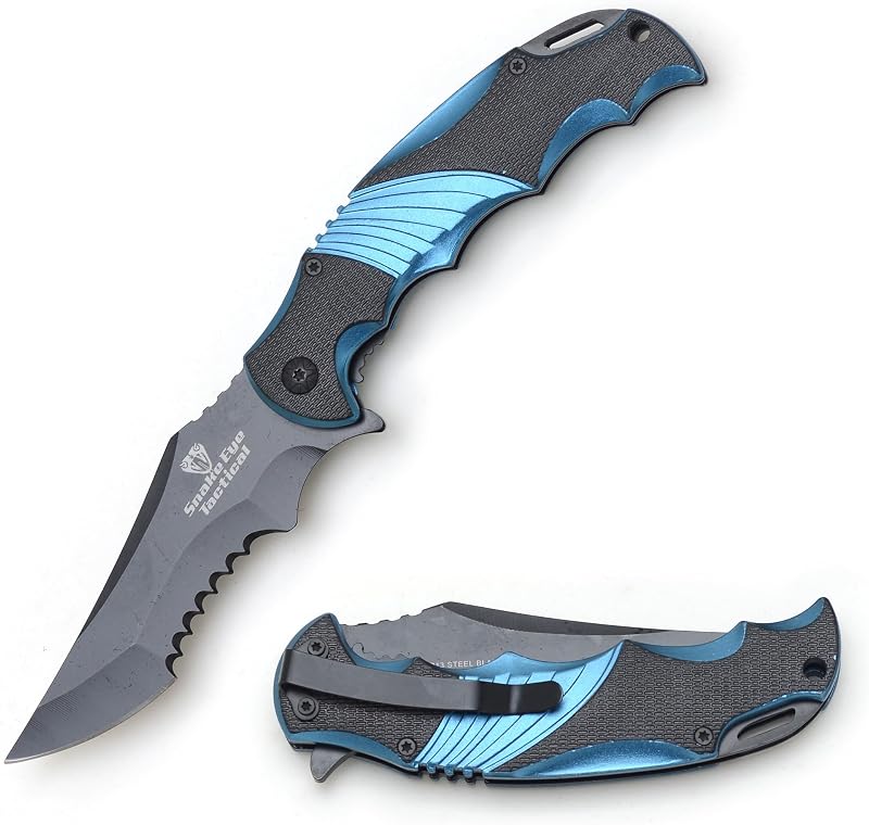 Cuchillo bolsillo plegable dos tonos apertura una mano
