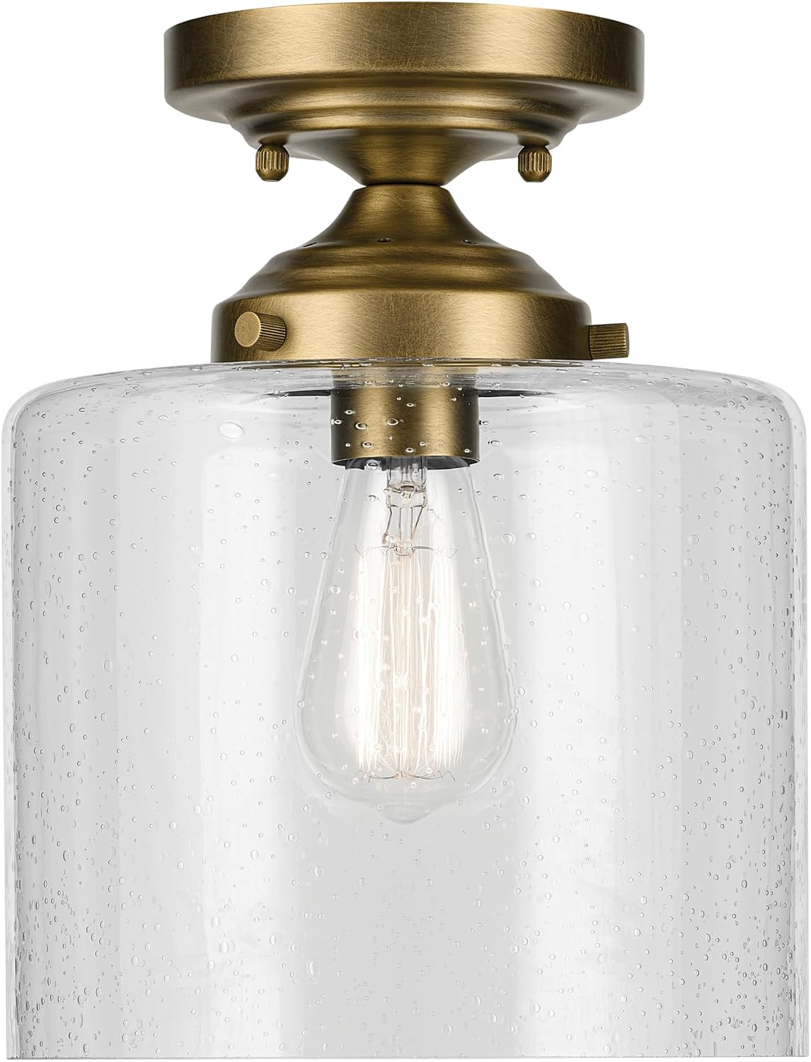 Luz semiempotrada 8.5pulg vidrio transparente latón natural