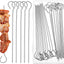 Brochetas acero inox 6pulg para pollo frutas y carne con caja