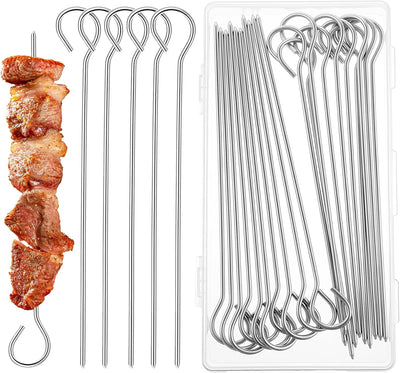 Brochetas acero inox 6pulg para pollo frutas y carne con caja