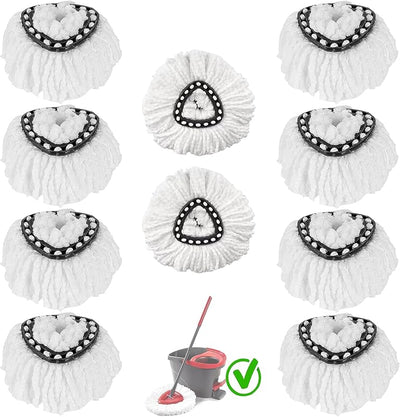 10 Cabezales trapeador microfibra 360° para piso blanco
