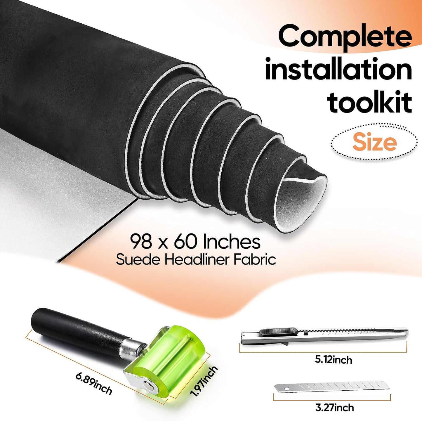 Forro gamuza techo coche 98x60" espuma 4mm