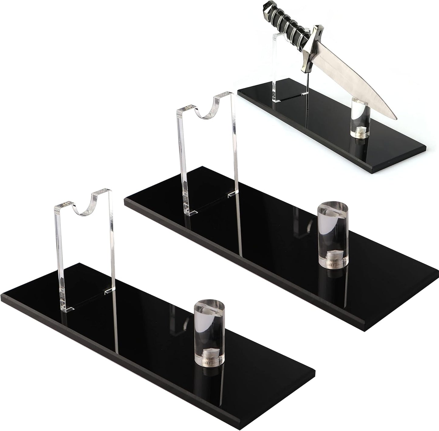 Soporte acrílico cuchillos escritorio set 2 negro