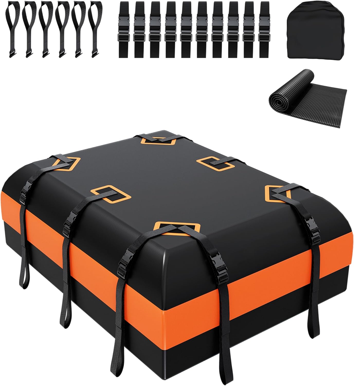 Portaequipajes techo 21ft³ resistente agua con alfombrilla