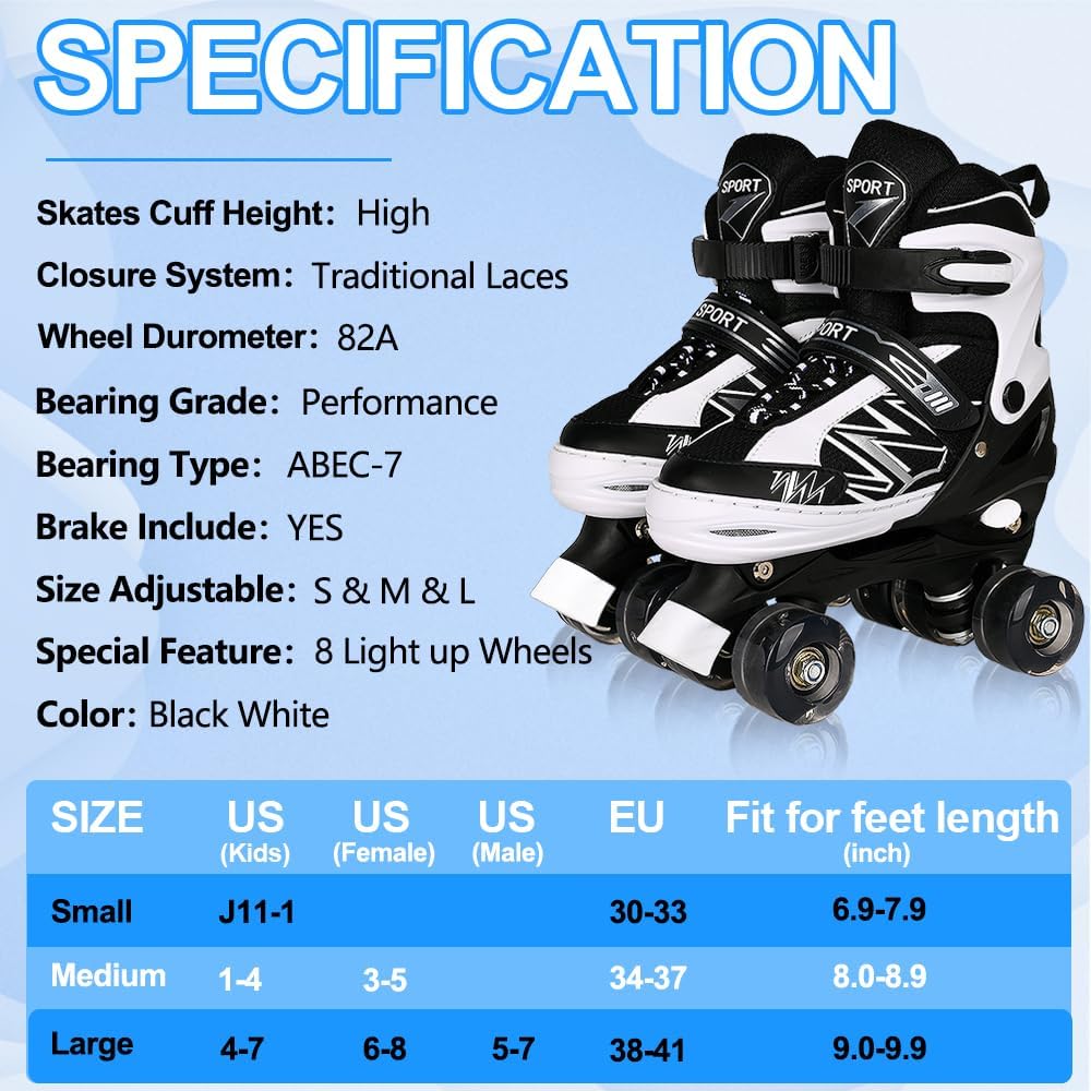 Patines ajustables para niños ruedas iluminadas