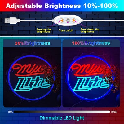 Letrero neón LED regulable para barra dormitorio hogar fiesta