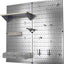 Organiz. tablero clavijas metal herramientas garaje blanco