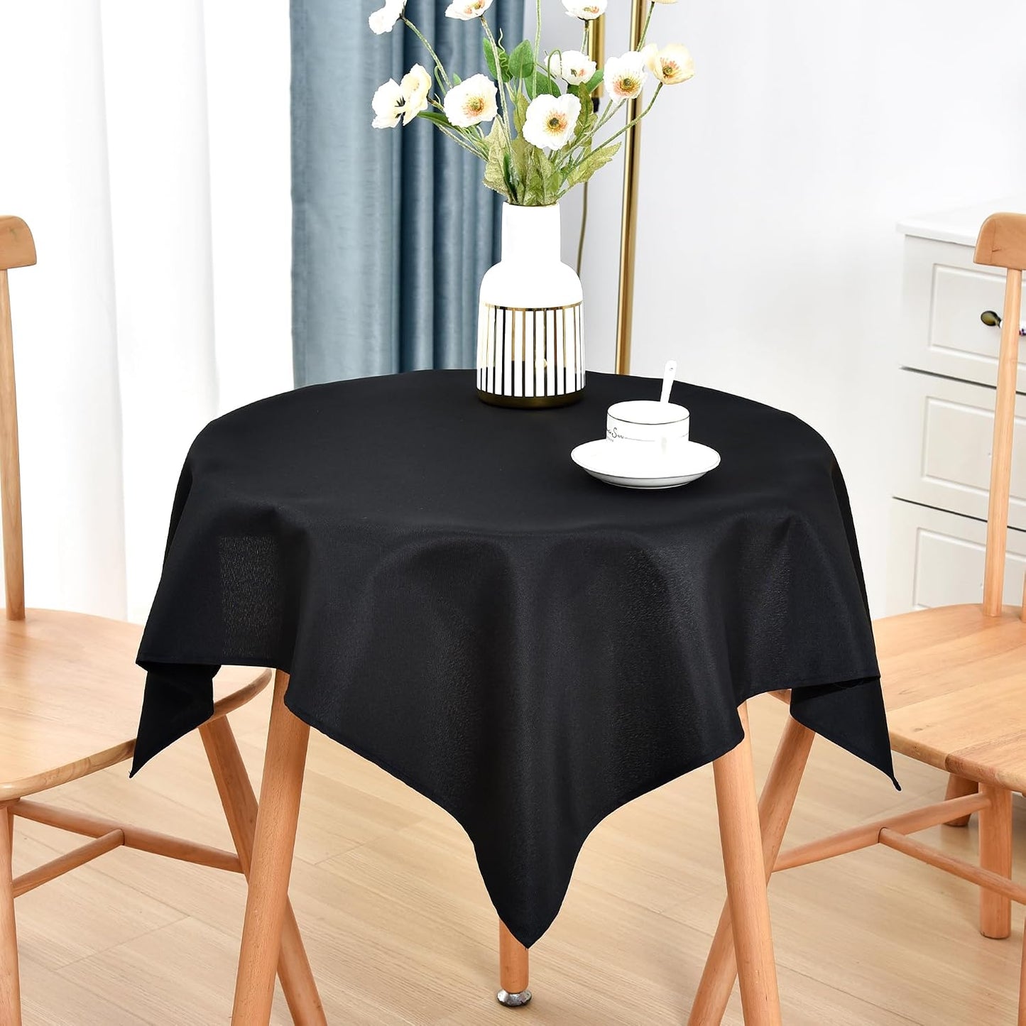 Mantel cuadrado 36x36pulg poliéster uso pesado color negro