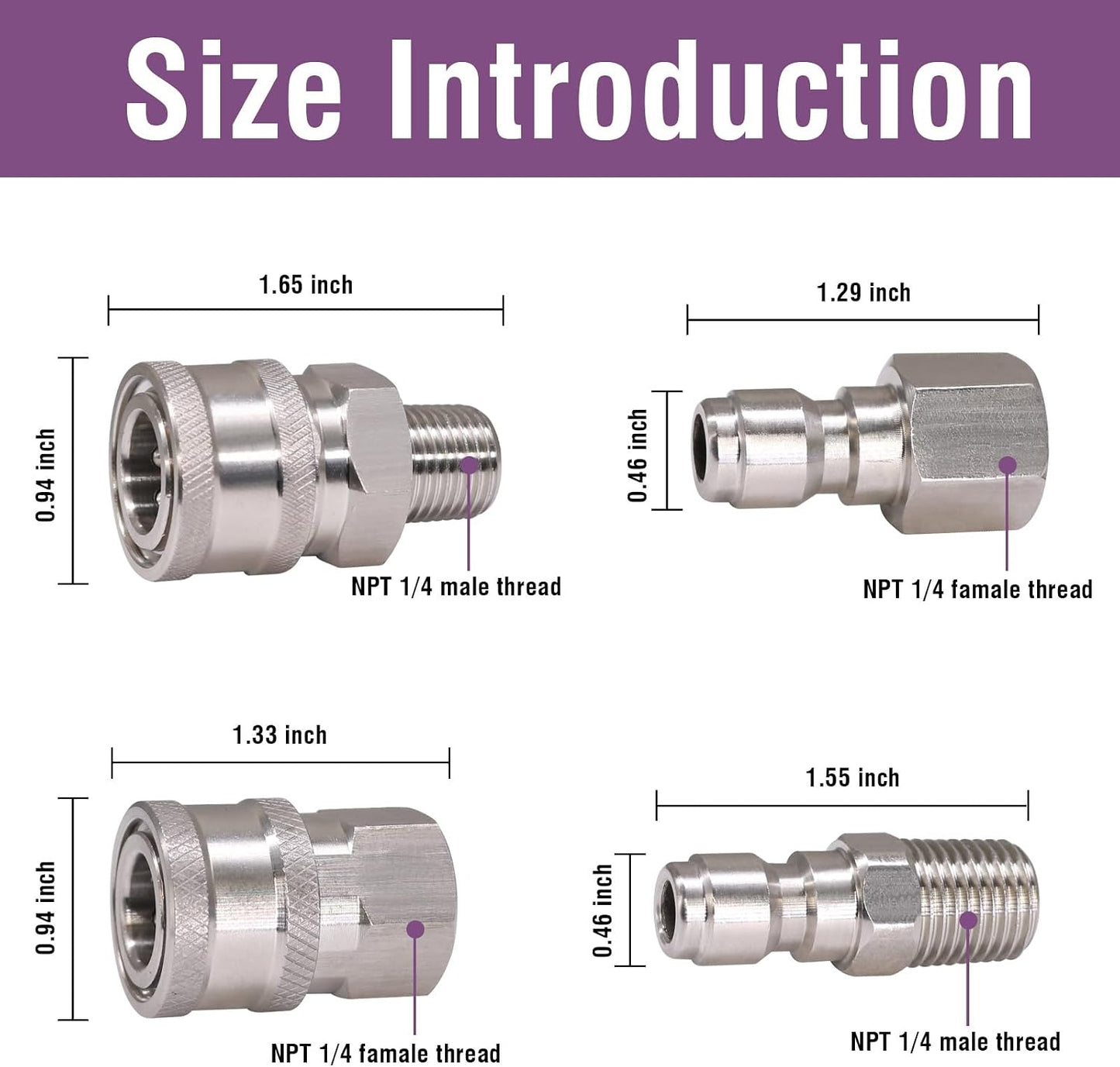 Accesorios conexión rápida acero inox 1/4"