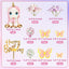 Decoración pastel unicornio flor mariposa cumpleaños niña