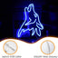 Letrero neón lobo azul LED regulable USB decoración hogar