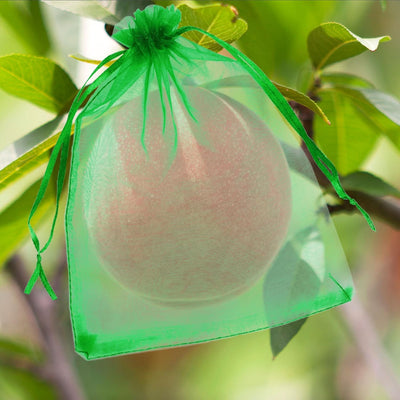 50 Bolsas Malla Protección Frutas 12x16pulg Con Cordón