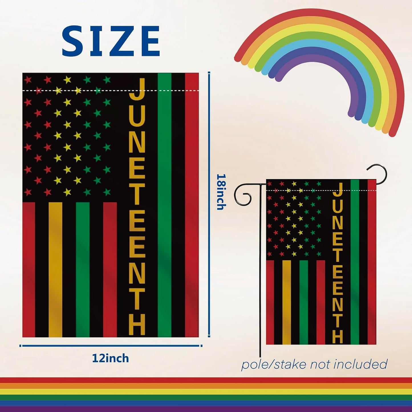 Bandera Juneteenth 12x18pulg decoración exterior jardín